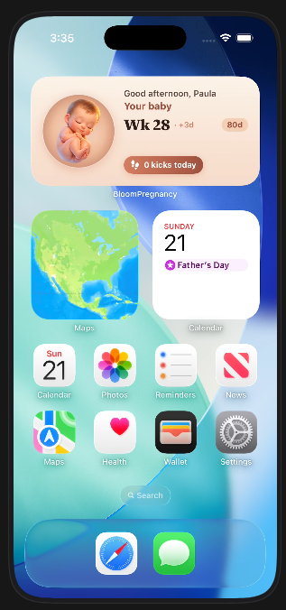 Tu widget en la pantalla de inicio